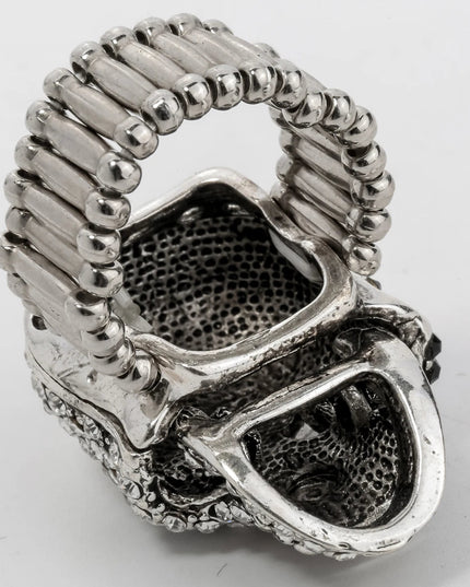 YACQ Skull Stretch Ring Women Girls Scarf Clasp Biker Bling Gothic