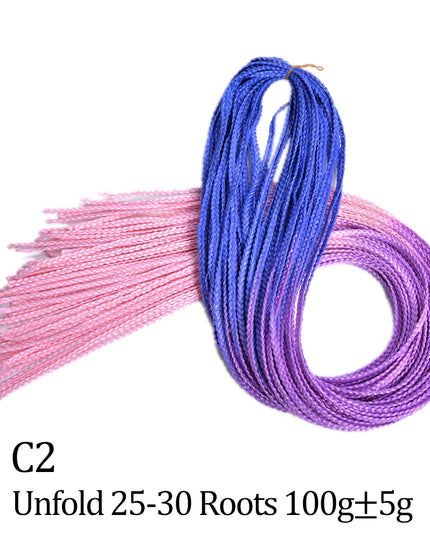 Budabuda Synthetic Zizi Braiding Thin Box Braids Crochet Hair Extensions Ombre Colorful Box Zizi Crochet Braiding Hair For Women