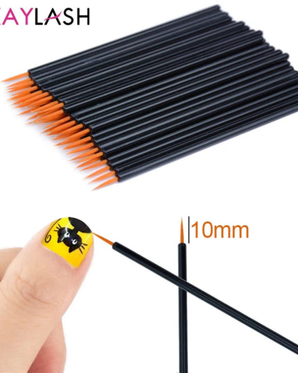 OKAYLASH 50pcs/lot Reusable Gel Liner Nail Art Brushes Painting Pen Disposable  Eyeliner Beauty Eyeline Makup Tools
