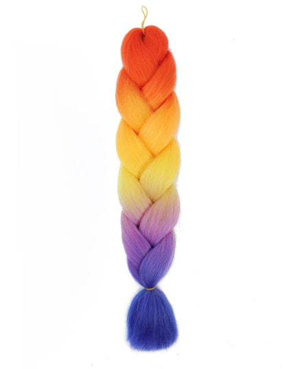 Jumbo Braid Hair Expression For Crochet Box Braids Synthetic Hair Extension Pre Stretched Yaki Ombre Colored 24inch 100g