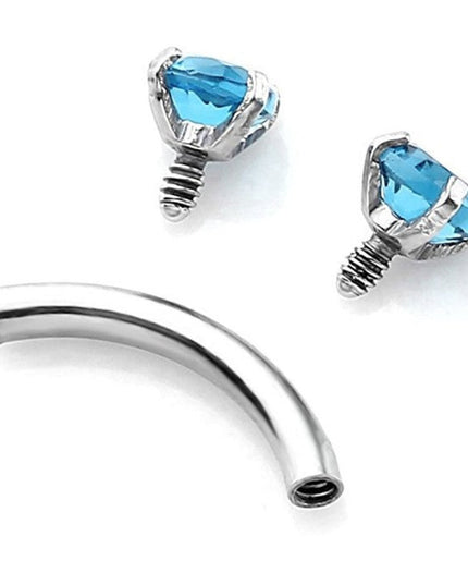 Eyebrow Ring Fashion Puncture Fine Rod Navel Stud with Diamond Eyebrow Ring Double Small Diamond Nipple Ring Stylish Curved Rod Minimalist Tide Lock Bone Nail