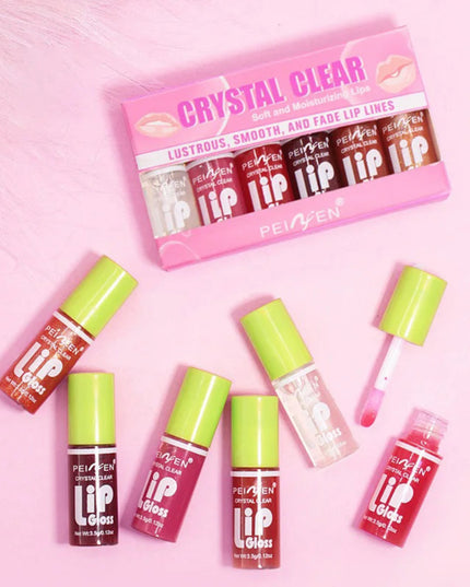 6PCS Moisturizing Lip Gloss Transparent Lip Oil Hydrating Lip Glaze Lip Plumper Hydrating Make Up Liquid Lipstick Lips Cosmetics