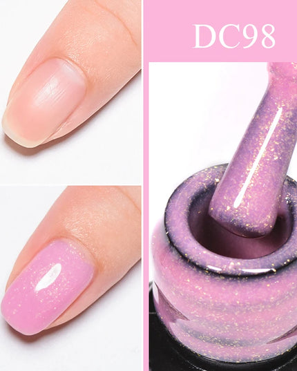 7ml Snowflake Gel Nail Polish UV LED Semi Permanent Milky White Pink Glitter Snow Sequins Gel Nails Art Design Varnish Manicure