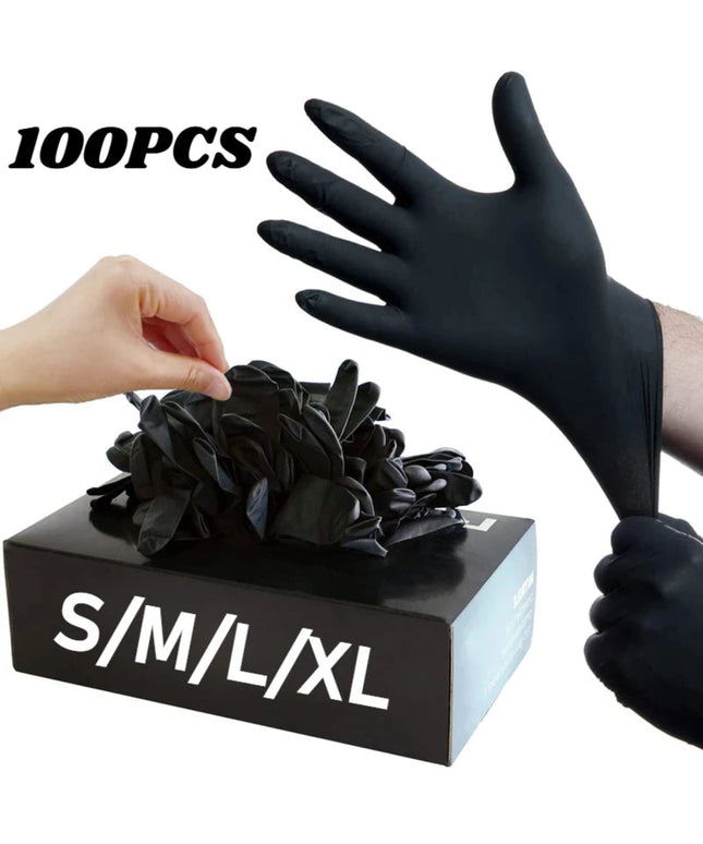 10/20/50/100PCS Black Nitrile Disposable Gloves for Work Latex Free Home Cleaning Glove Textured Mechanic Tattoo Hair Dye Beauty