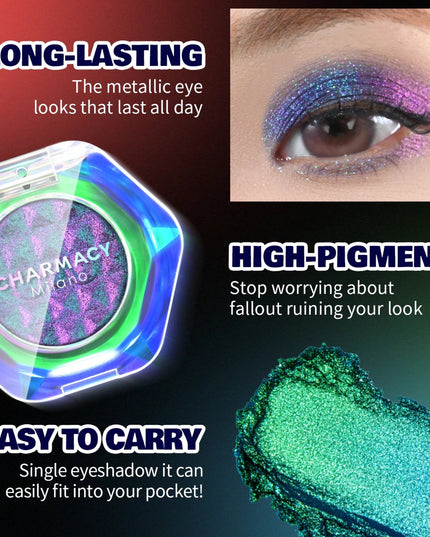 CHARMACY Multichrome Eyeshadow Palette 8 Colors Shimmer Waterproof Long-lasting Professional Eye Shadow Cosmetic Makeup
