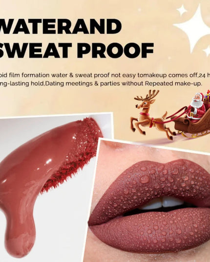Nude Liquid Lipstick Waterproof Velvet Matte Lip Gloss Long lasting Non stick Cup Lip Gloss Makeup Pigments Cosmetics Christmas