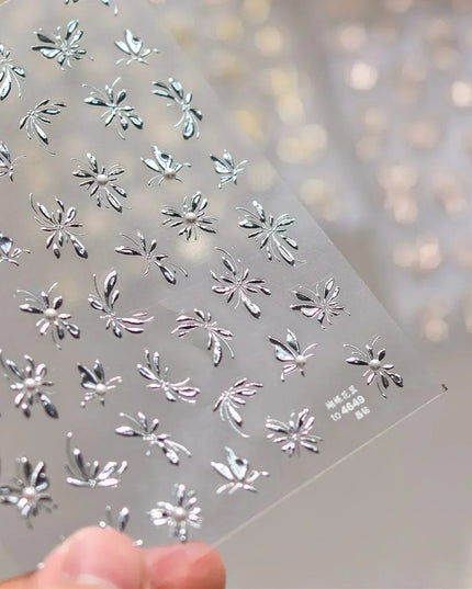 Hot Stamping Butterfly Jelly 5D Nail Art Sticker Shiny Charming Glitter Red Green Soft Self Adhesive Decoration Manicure Decal