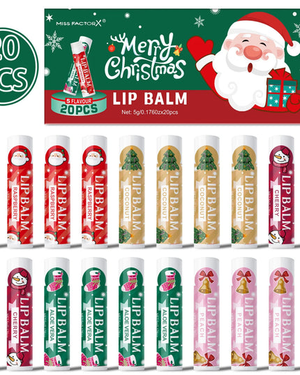 20 pieces/box Christmas lipstick Set Christmas Socks Filler Christmas Gift Long lasting Moisturizing Gloss Non greasy -5 flavors