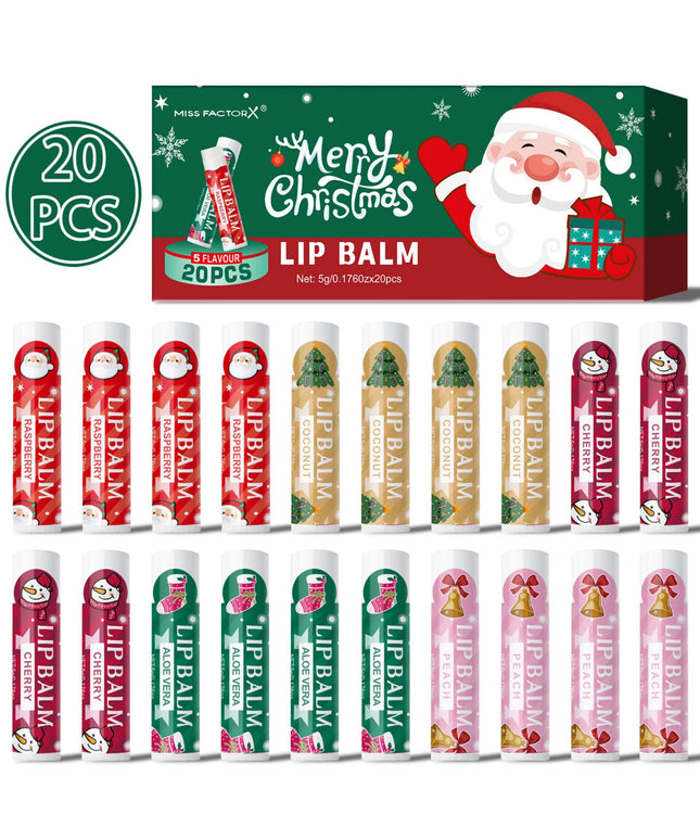 20 pieces/box Christmas lipstick Set Christmas Socks Filler Christmas Gift Long lasting Moisturizing Gloss Non greasy -5 flavors