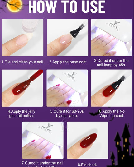 YOKEFELLOW Glow in the Dark Gel Nail Polish 10ML Orange Fluorescent Neon Luminous Gel Polish Nail Art for Halloween Women Girls