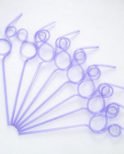 Creative PET Cartoon Animal Mouse Shape Straws Plastic Colourful Reusable Straws for Birthday Party, Wedding Christmas Decoratio