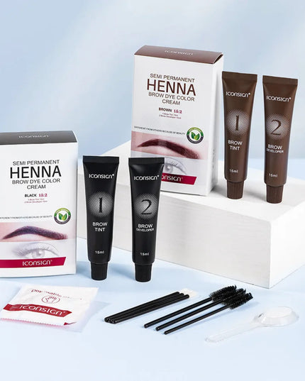 Eyelash Eyebrow Tint Permanent Dye Kit Waterproof Lasting Fast Tint Henna Brow Enhancers Cream Gel Makeup Tool
