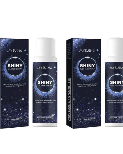 Shiny Glitter Spray Radiant Silver Glitter Spray for Hair &Body Instant Holographic Highlight Sparkling Shimmer Makeup for Party