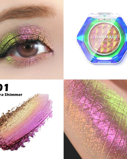 CHARMACY Multichrome Eyeshadow Palette 8 Colors Shimmer Waterproof Long-lasting Professional Eye Shadow Cosmetic Makeup