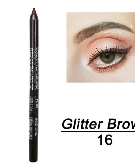 14-Color Eyeliner Pencil Long Lasting Smokey Punk Style Eye Liner Pen Waterproof High Pigmented Pearly Shimmer Eyeshadow Stick