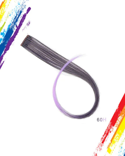 Multi-colors  Clip in Synthetic Hair Extensions 22 inch Rainbow Hairpieces for Girls Women Kids Favor Gift(Colorful Set)