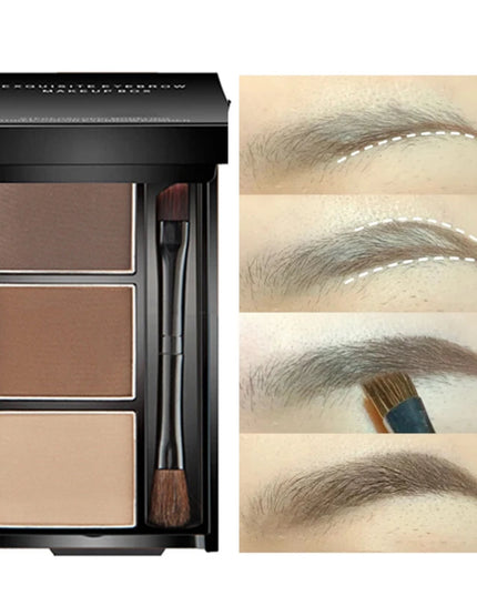 Lasting Eyebrow Powder Waterproof Brow Powder Tint Enhancers Pigment Natrual Eyebrow Shadow Palette with Brush Makeup Cosmetic