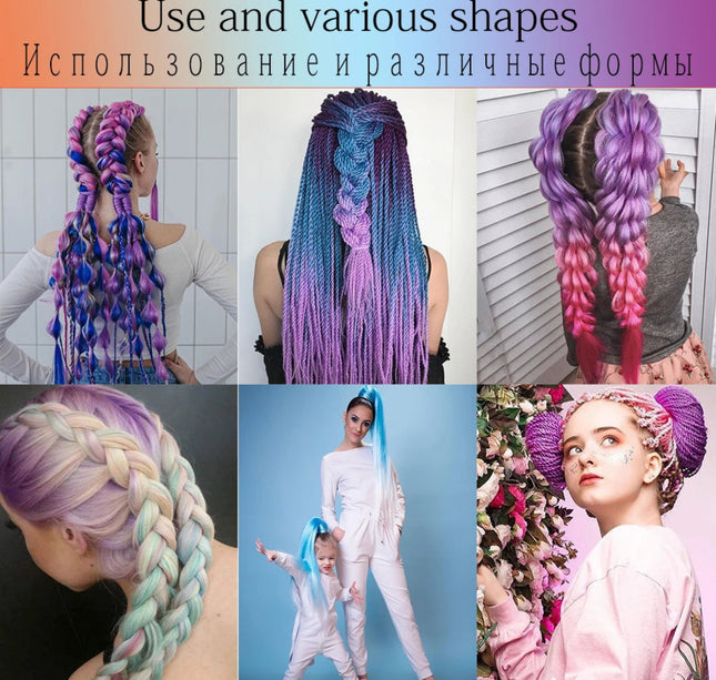 24 Inch Jumbo Braids Extensions Synthetic Braiding Hair Afro Ombre Color kanekalon Hair for Children Braid