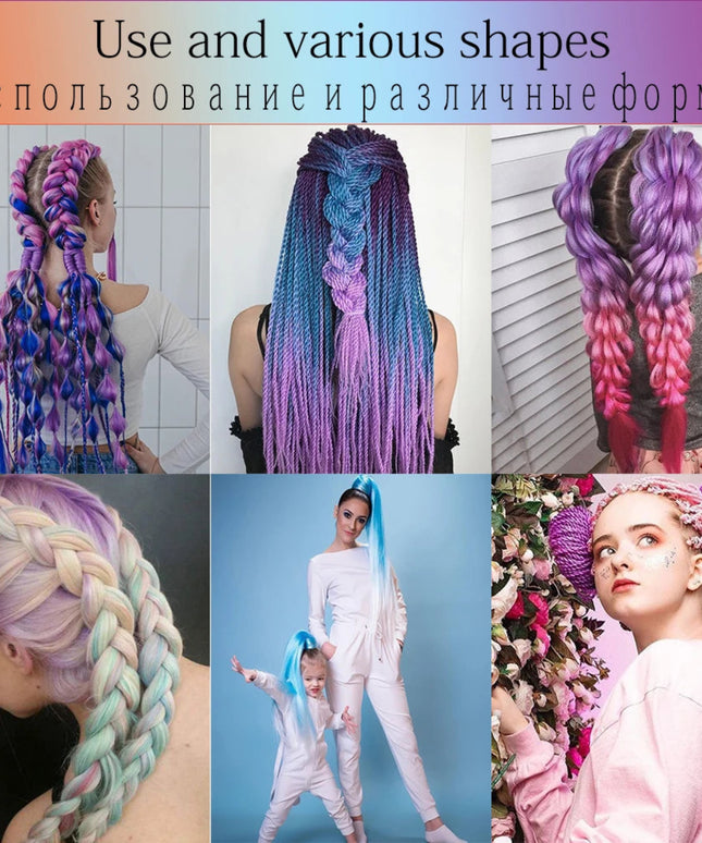 24 Inch Jumbo Braids Extensions Synthetic Braiding Hair Afro Ombre Color kanekalon Hair for Children Braid