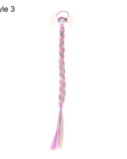Girls Hair Bow Kids Rainbow Hair Tie Princess Accessories Toddler Snowflake Elastics Baby Accessories No Damage Braid