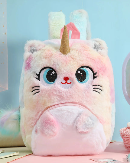 Plush unicorn backpack shoulder bag 2pcs/set cartoon cute shoulder bag Kid fashionable versatile backpack Kid birthday gift