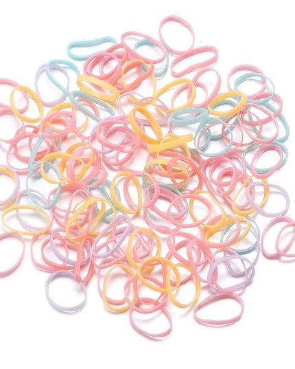 500Pcs Colorful Small Disposable Hair Bands Scrunchie Girls Elastic Rubber Band Ponytail Holder Hair Accessories Hair Ties