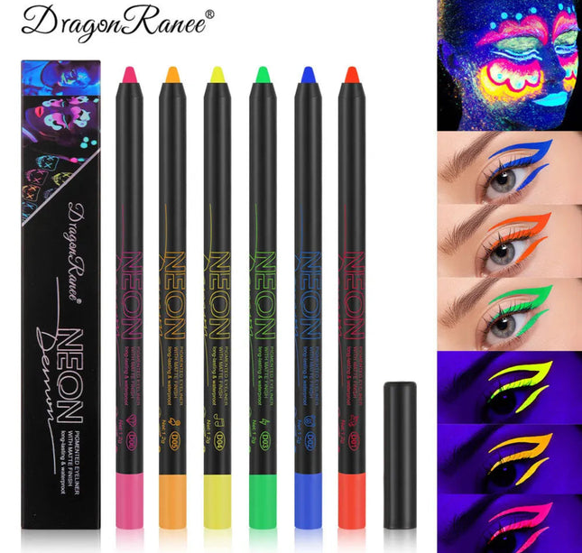 Fluorescence Blue Eyeliner Gel Waterproof Luminous UV Light Neon Eyeliner Pen Yellow Green Pink Color Eye Shadow Cream Make Up