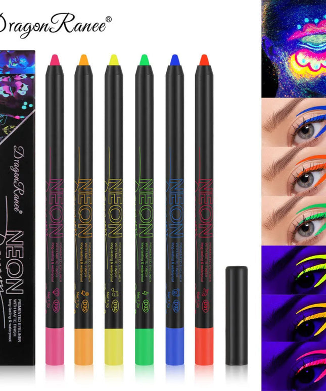 Fluorescence Blue Eyeliner Gel Waterproof Luminous UV Light Neon Eyeliner Pen Yellow Green Pink Color Eye Shadow Cream Make Up