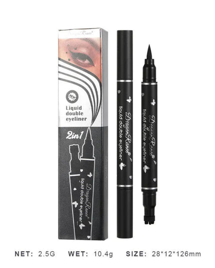 2 IN 1 Butterfly Seal Eyeliner Pen Star Moon Stamp Long-Lasting Waterproof Black Liquid Eye Liner Pencil Eyes Makeup Cosmetic