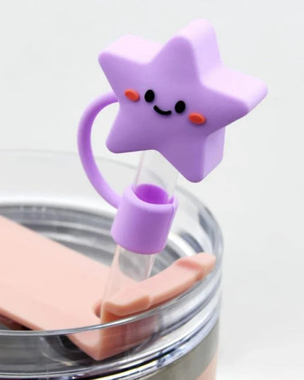 Straw Cover Cap Silicone Straw Topper Dust Proof 4pcs/8pcs Straw Plug Set Cute Cartoon Party Decor Suitable for 10mm Straws