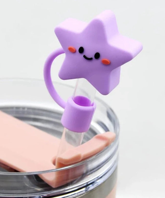 Straw Cover Cap Silicone Straw Topper Dust Proof 4pcs/8pcs Straw Plug Set Cute Cartoon Party Decor Suitable for 10mm Straws