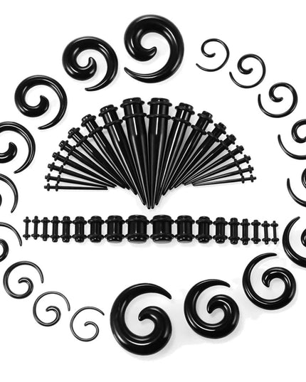 36pcs-54pcs 14G-00G Acrylic Ear Plugs and Tunnels Ear Gauges Stretching Kits Ear Dilations Piercing Body Jewelry