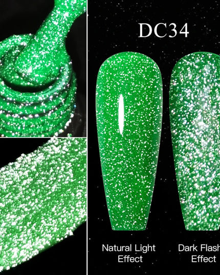 Mtssii Reflective Fluorescent Gel Nail Polish Glitter Gel Polish Neon Semi Permanent Varnish Soak Off UV Gel Sparkling Nail Art