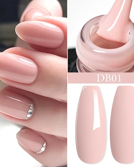 7ml Snowflake Gel Nail Polish UV LED Semi Permanent Milky White Pink Glitter Snow Sequins Gel Nails Art Design Varnish Manicure