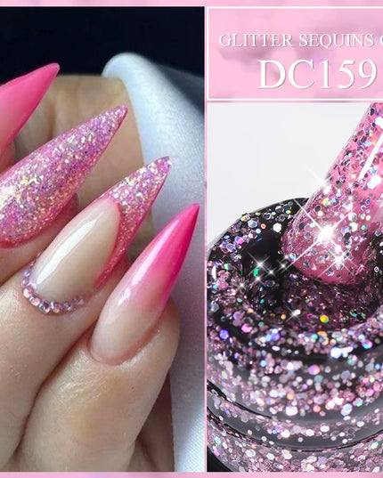 7ml Snowflake Gel Nail Polish UV LED Semi Permanent Milky White Pink Glitter Snow Sequins Gel Nails Art Design Varnish Manicure