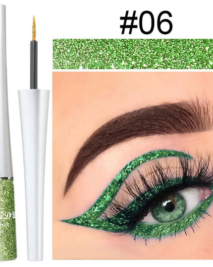 Glitter Liquid Eyeliner Pen Pearlescent Sequins Diamond Bright Shining Eyeliner Waterproof Lasting Eyeshadow Women Cosmetics 1pc