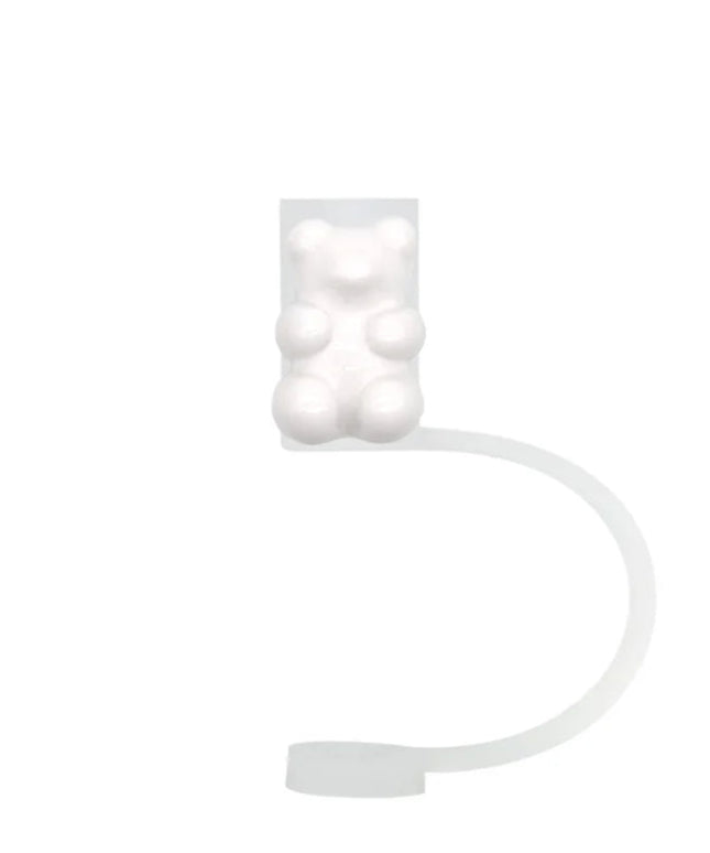 1/10PCS Purple Bear Straw Cover Accessories for Cups,8mm Dustproof Straw Topper,Repeatable Anti Stuffing Straw Tip Plug