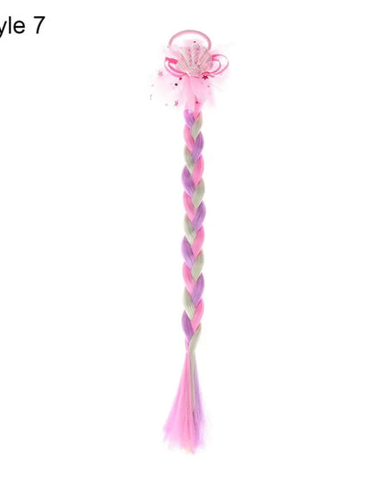 Girls Hair Bow Kids Rainbow Hair Tie Princess Accessories Toddler Snowflake Elastics Baby Accessories No Damage Braid