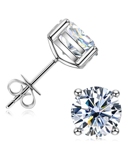 OXTAO With Certified D VVS1 Moissanite Stud Earrings Female Jewelry Sterling Silver S925 Piercing Earrings Wedding Jewelry Gift