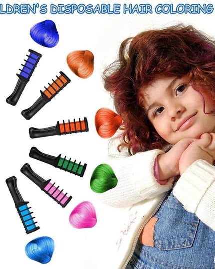 10PCS Children Multi Color Hair Dye Comb Set Fashion Makeup Toy Kits Disposable Hair Dyeing Comb Toys For Girl Paint Hair