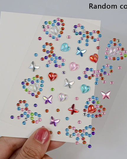 1Pcs Face Diamond Gem Sticker 5D Colorful Rhinestone Tattoo Eyeshadow Stickers fo Festival Nail Body Makeup Bling Jewel DIY Deco