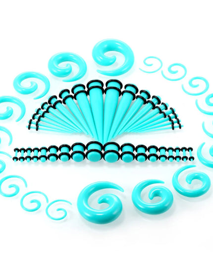 36pcs-54pcs 14G-00G Acrylic Ear Plugs and Tunnels Ear Gauges Stretching Kits Ear Dilations Piercing Body Jewelry