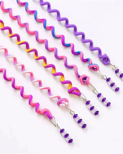 6pcs/lot Rainbow Color Cute Girl Curler Hair Braid Hair Styling Tools Hair Roller Braid Maintenance The Princess Hair Accessory