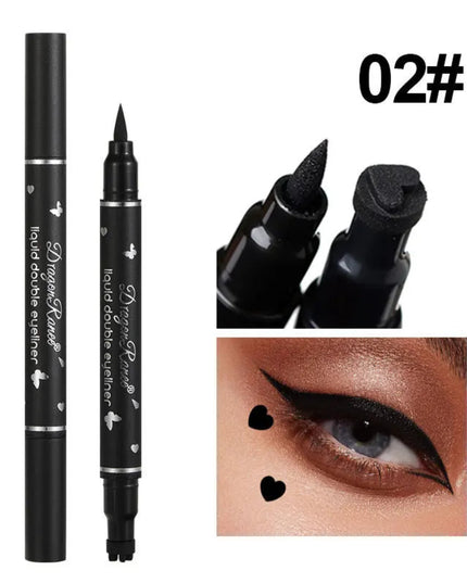 2 IN 1 Butterfly Seal Eyeliner Pen Star Moon Stamp Long-Lasting Waterproof Black Liquid Eye Liner Pencil Eyes Makeup Cosmetic