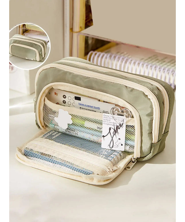 Large-Capacity Canvas Organizer Plus - Multi-Layer Storage with Durable Zipper and Stylish Colors - Portable Makeup, Storage Bag