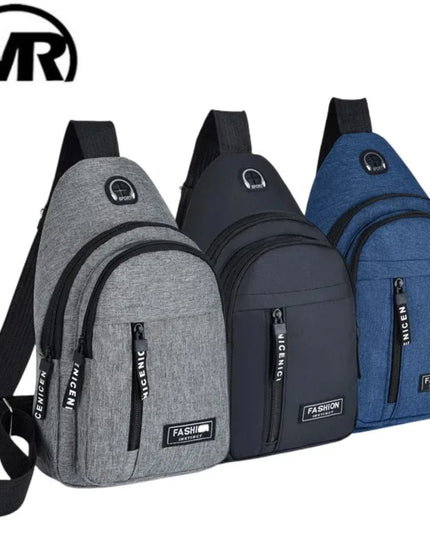 2025 New Multifunctional Chest Bag Men's Fashion Trend Oxford Cloth Shoulder Bag Korean Style Casual Waterproof Messenger Bag