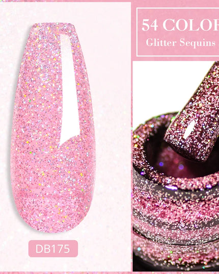 7ml Snowflake Gel Nail Polish UV LED Semi Permanent Milky White Pink Glitter Snow Sequins Gel Nails Art Design Varnish Manicure
