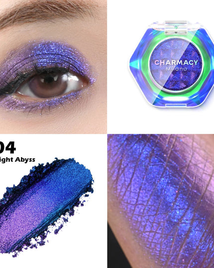 CHARMACY Multichrome Eyeshadow Palette 8 Colors Shimmer Waterproof Long-lasting Professional Eye Shadow Cosmetic Makeup