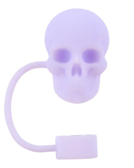 Silicone Cute Skull Straw Covers 10mm Skull Shape Straw Caps Reusable Halloween Skull Straw Toppers for Stanley 30&40 Oz Tumbler
