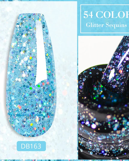 7ml Snowflake Gel Nail Polish UV LED Semi Permanent Milky White Pink Glitter Snow Sequins Gel Nails Art Design Varnish Manicure